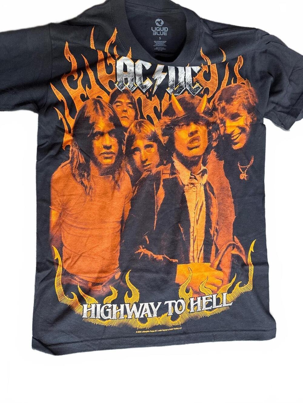 NOS Liquid Blue AC/DC Highway to Hell Graphic Band T-Shirt Size Small